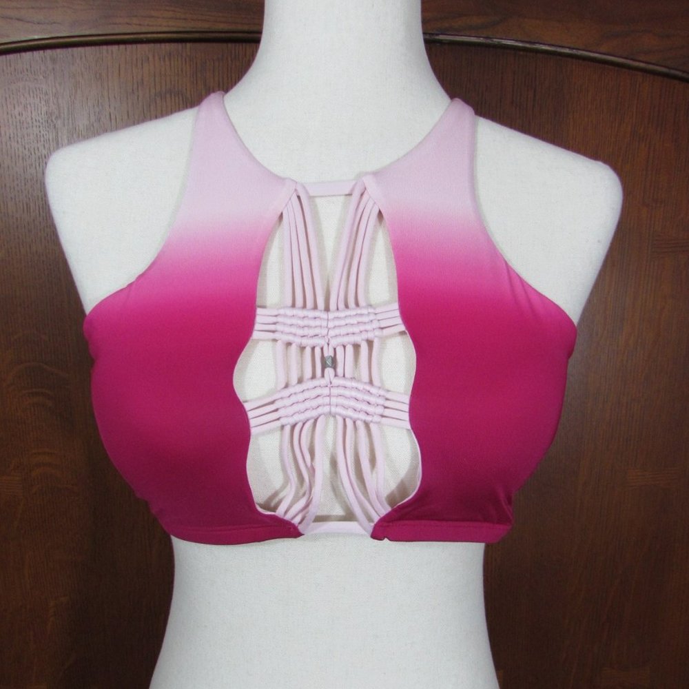 Dolce Vita High Neck Pink Ombre Halter Bikini Top